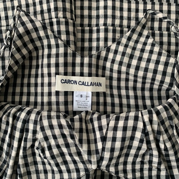 Caron Callahan Gail Dress in Black & White Gingham - Picture 7 of 8